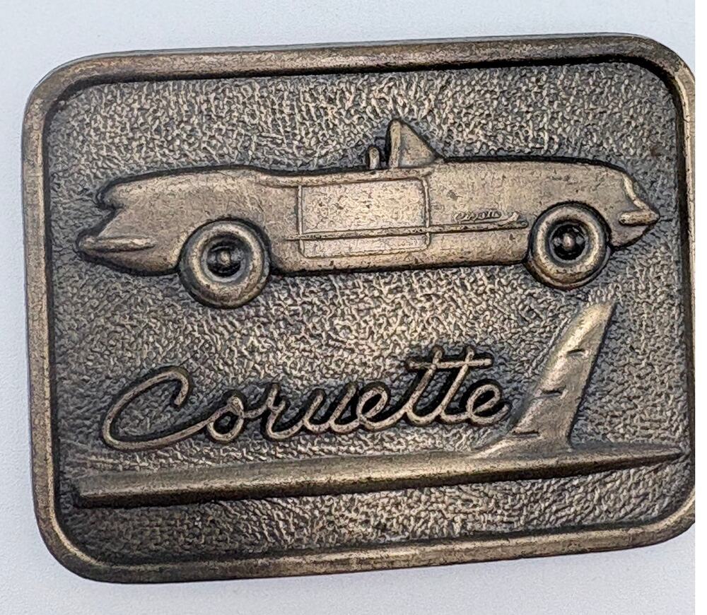 Corvette C1 Convertible Pewter-Tone Belt Buckle